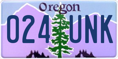 OR license plate 024UNK
