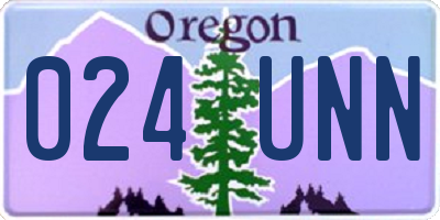 OR license plate 024UNN
