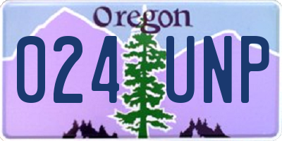 OR license plate 024UNP