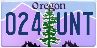 OR license plate 024UNT