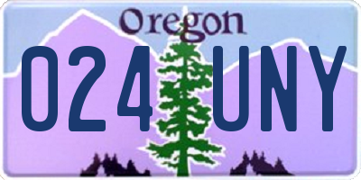OR license plate 024UNY
