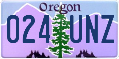 OR license plate 024UNZ