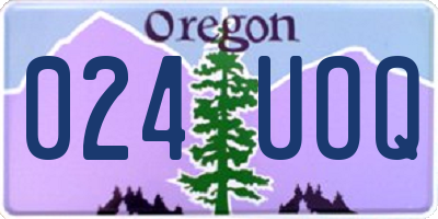 OR license plate 024UOQ