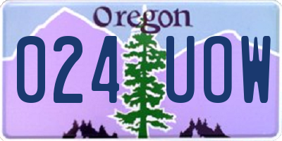 OR license plate 024UOW