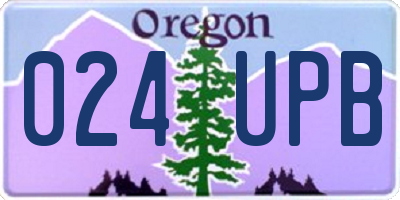 OR license plate 024UPB
