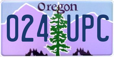 OR license plate 024UPC