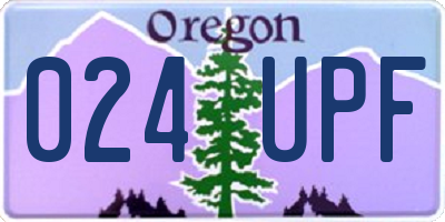 OR license plate 024UPF
