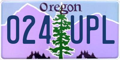 OR license plate 024UPL