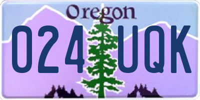 OR license plate 024UQK