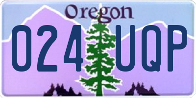 OR license plate 024UQP