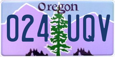 OR license plate 024UQV