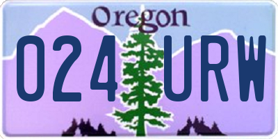 OR license plate 024URW