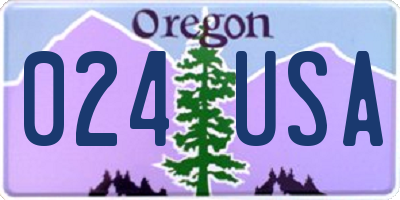 OR license plate 024USA