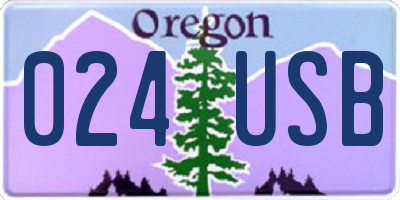 OR license plate 024USB