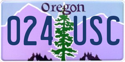 OR license plate 024USC
