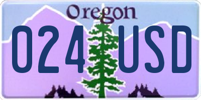 OR license plate 024USD