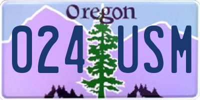 OR license plate 024USM