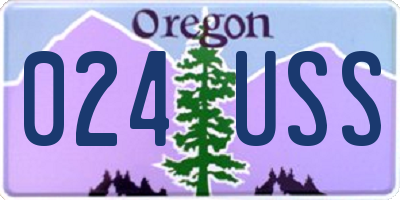 OR license plate 024USS