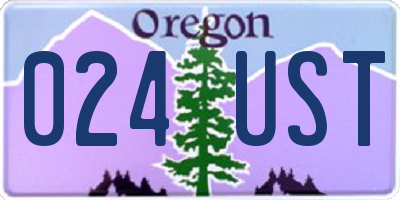 OR license plate 024UST