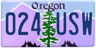 OR license plate 024USW