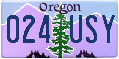 OR license plate 024USY