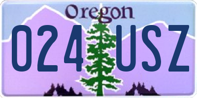 OR license plate 024USZ