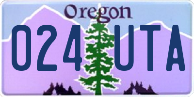 OR license plate 024UTA