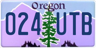 OR license plate 024UTB