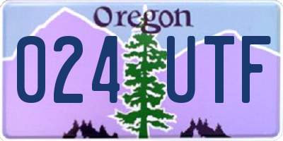 OR license plate 024UTF