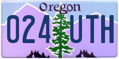 OR license plate 024UTH