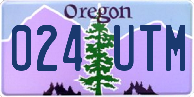 OR license plate 024UTM