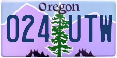 OR license plate 024UTW