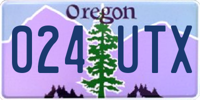 OR license plate 024UTX