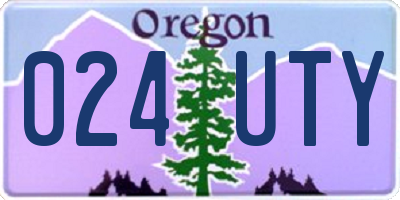 OR license plate 024UTY