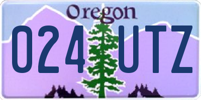 OR license plate 024UTZ