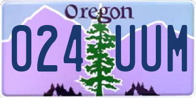 OR license plate 024UUM