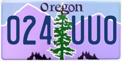 OR license plate 024UUO