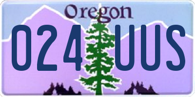 OR license plate 024UUS