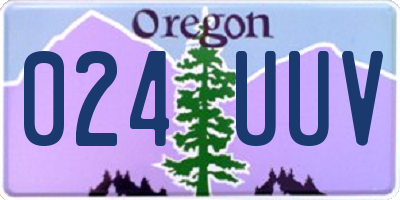 OR license plate 024UUV
