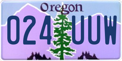 OR license plate 024UUW