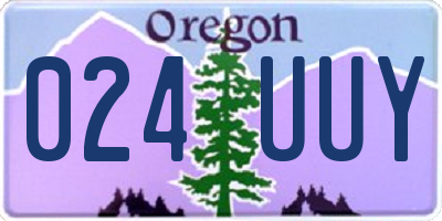 OR license plate 024UUY