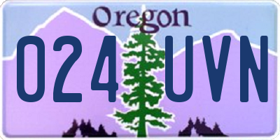 OR license plate 024UVN