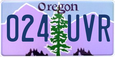OR license plate 024UVR