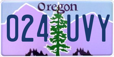 OR license plate 024UVY