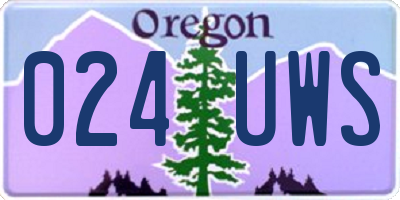 OR license plate 024UWS