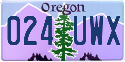 OR license plate 024UWX