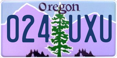 OR license plate 024UXU