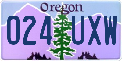 OR license plate 024UXW