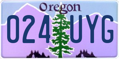 OR license plate 024UYG