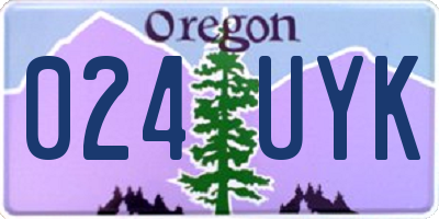 OR license plate 024UYK